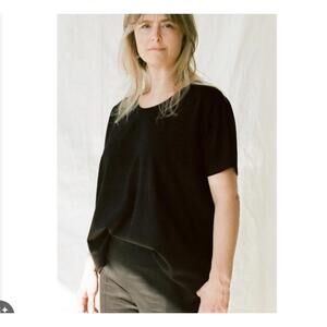 Elisa C Rossow Women's Black Oversized T-Shirt - Size Small